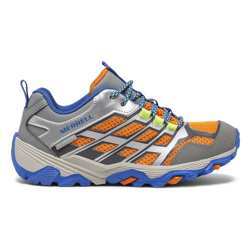 Basket Merrell Moab FST Low Waterproof Grise/Argent/Orange Enfant | L.O.WBOK